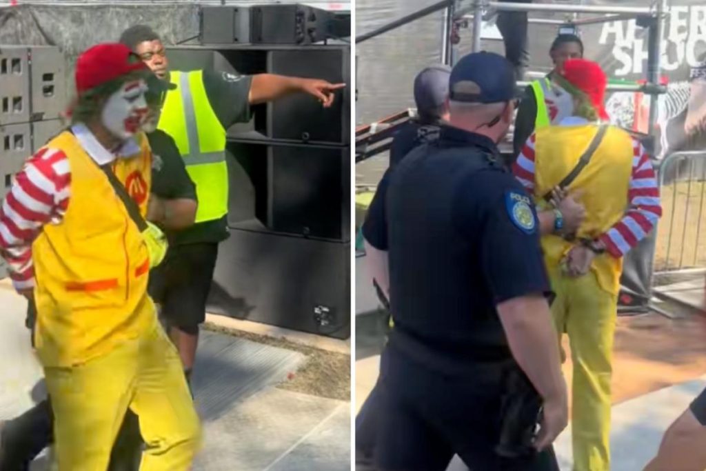 Mężczyzna w kostiumie Ronald McDonalda rzekomo molestował festiwalowiczów